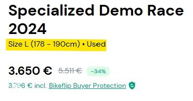 Specialized Demo not Expert 1921